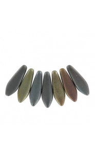 Czech Glass Daggers beads 5x16mm Zinc iris 01670